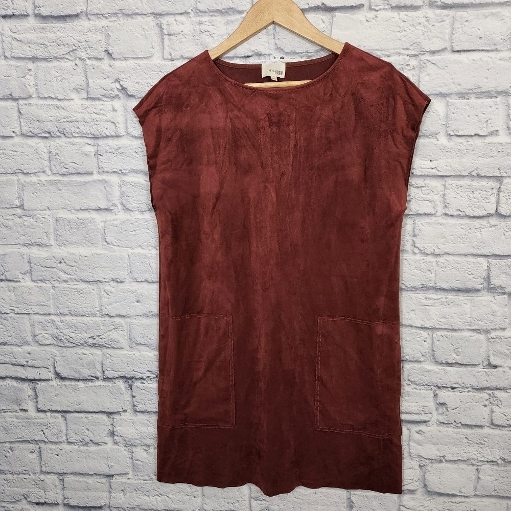 Aritzia Suede Mini Dress in Burgundy